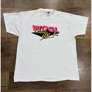 Vintage 90s WOGL Oldies 98.1 Philadelphia Radio Band Tee White XL